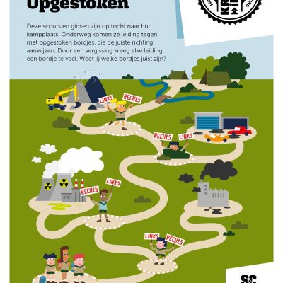 tekening flyler onderweg opgestoken