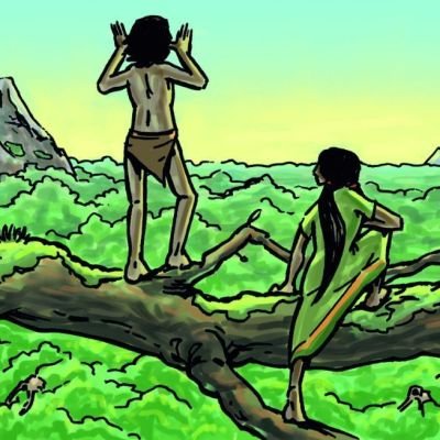 Illustratie uit boek Jungle-avonturen van Shanti en Mowgli 