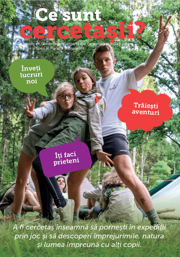 cover van folder in het Roemeens over scouting