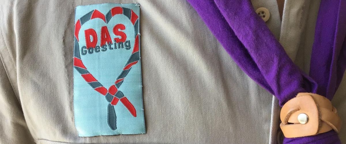 Jaarkenteken DAS goesting op scoutshemd Jaarkenteken DAS goesting op scoutshemd