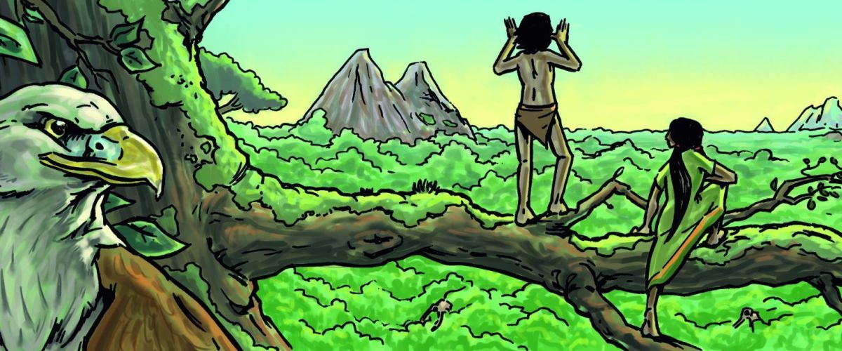 Arne van Der Ree Illustratie uit boek Jungle-avonturen van Shanti en Mowgli