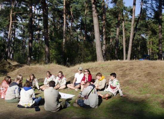 Vergaderende groep leiding