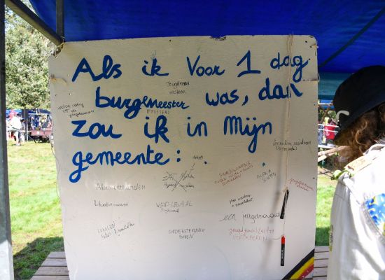Grote flap met de woorden: als ik burgemeester was dan zou ik ... 