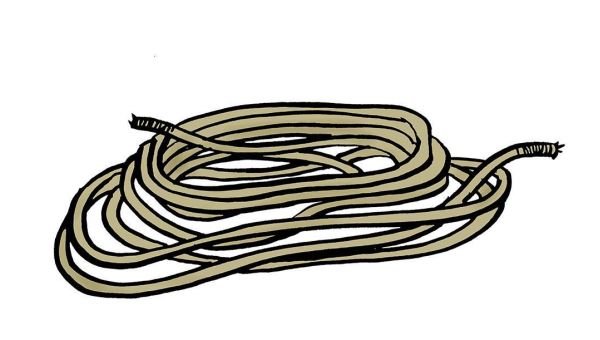 illustratie van een fout opgerold touw